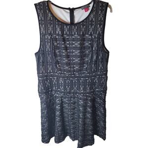 Vince Camuto Black/Cream Overlay Sleeveless Dress, XL